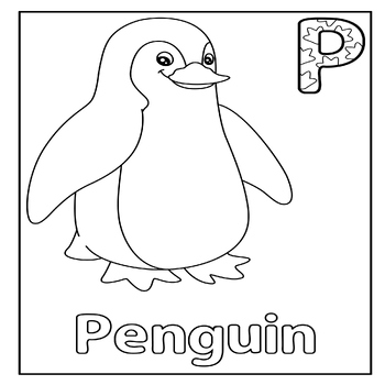 Penguin Coloring Page : Penguin Alphabet ABC Coloring Page P- Winter ...