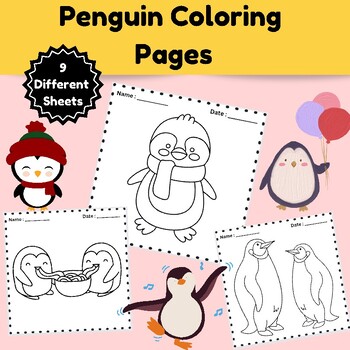 Penguin Coloring Pages - Coloring Sheets - Morning Work by Learn With Bizmo