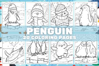 Penguin Coloring Pages, School Activity, Girls, Boys, Teens | TPT