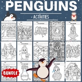Penguin Coloring Pages Sheets - Fun Winter Animals Activit