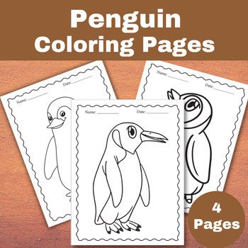 Penguin Coloring Pages for Kids - Morning Work by Creative Kids Corner ...