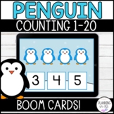 Penguin Counting 1-20 Digital Boom Cards™ for Winter and D