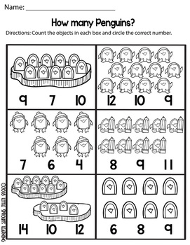 penguin counting clip cards numbers 1 20 plus worksheets tpt