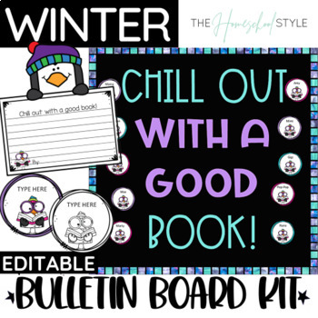 Preview of Penguin Craft Winter Bulletin Board Kit | Writing and Reading Bulletin Board