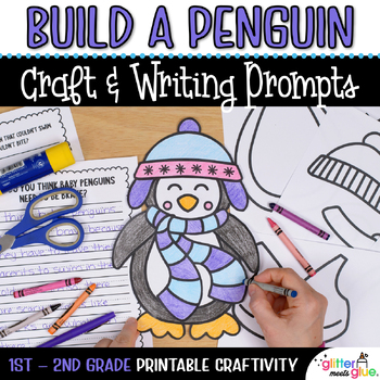 Preview of Build a Penguin Craft, Template, & No Prep Winter Writing Activities for January
