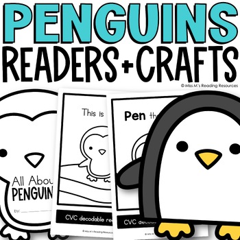 Preview of Penguin Decodable Reader Kindergarten Winter Craft and Writing Activities