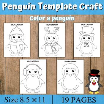 Penguin Craft template | Build a Penguin | Penguin Cut Paste Color