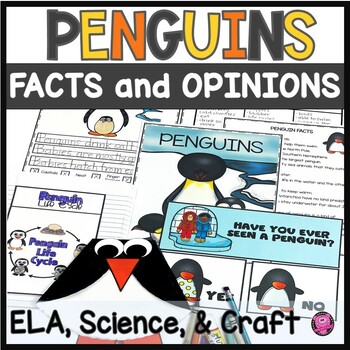 Preview of All About Penguin Activities - Penguin Facts and Opinions Crafts & Writing