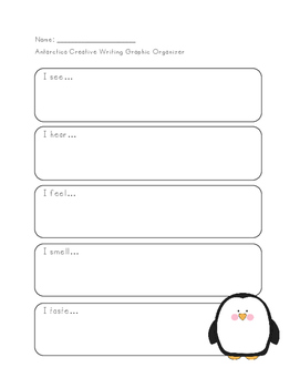 Preview of Penguin Creative Writing Graphic Organizer