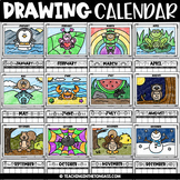 Penguin Directed Drawing Calendar Editable 2022