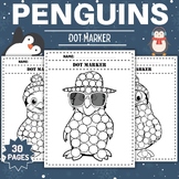 Penguin Dot Markers Coloring Pages Sheets - Fun Winter Ani