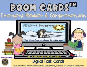 Preview of Penguin Emergent Reader and Reading Comprehension- Boom Cards