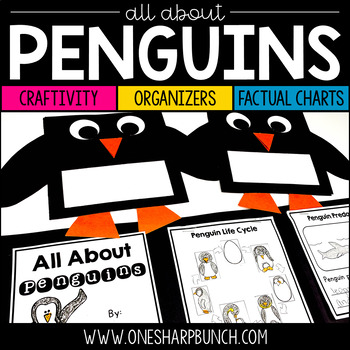 Preview of Penguins Flap Book | Penguin Craft | Penguin Graphic Organizers & Anchor Charts