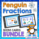 Penguin Fractions Boom Cards Bundle (Self-Grading with Aud