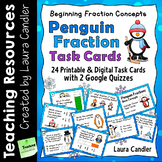 Penguin Fractions Printable Task Cards plus Google Quizzes
