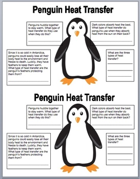 Penguin Heat Transfer by Mrs Urbans Workshop | Teachers Pay Teachers