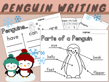 Preview of Penguin Informative Writing | Winter Animals | Comprehension Packet 