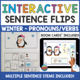 Winter Interactive Sentence Flips and Boom Cards - Pronoun