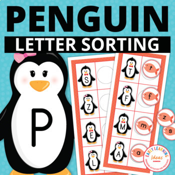 Preview of Winter Penguin Preschool Activities Uppercase Lowercase Letter Alphabet Matching