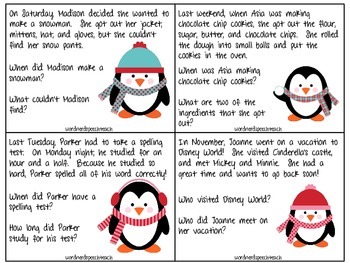 Penguin Listening Comprehension by Lindsey Karol | TpT