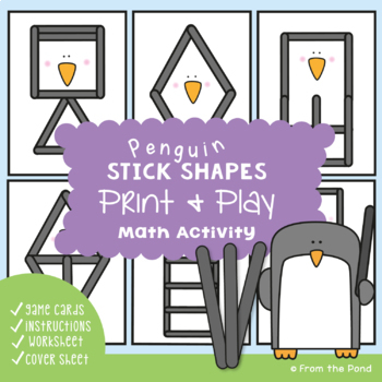 Preview of Penguin Math Activity Cards | Line, Position and Shape