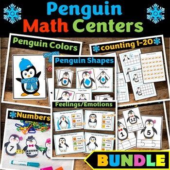 Penguin Math Center Task Cards Bundle, Arctic Animal Activities | TPT