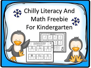 Preview of Penguin themed Math and Literacy Freebie