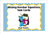 Penguin Missing Number Equations Task Cards