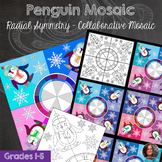 Penguin Mosaic - Radial Symmetry Mosaic - Winter Art Activity