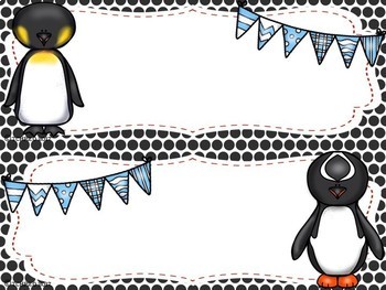 Penguin Name Tags Back to School by TCHR Two Point 0 | TPT