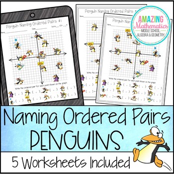 Preview of Penguin Naming Ordered Pairs Worksheet