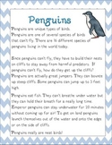 Penguin Non Fiction Article with Main Idea Summary Activities