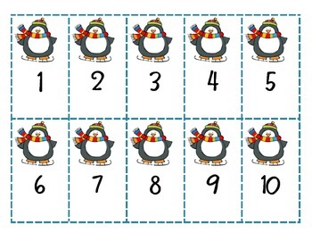 Preview of Penguin Numeral and Ten Frame Game