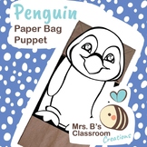 Penguin Paper Bag Puppet