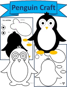 Penguin Paper Craft Template, cut and glue by Mollers Makes It | TPT
