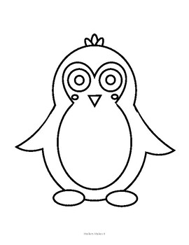Penguin Craft Template, cut and glue by Mollers Makes It | TPT
