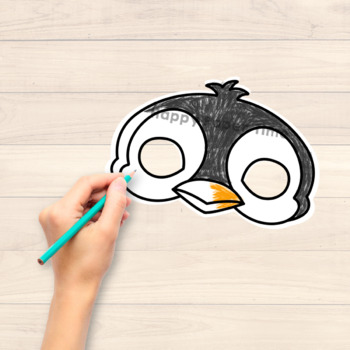 Penguin Paper Mask Printable Polar Animal Craft Activity Costume