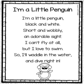 Penguin Poem and Writing Center by Little Learning Corner | TpT