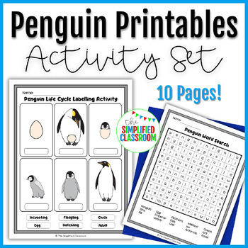 Preview of Penguin Printables Activity Set