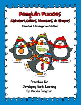 Preview of Penguin Puzzles ~ Alphabet, Colors, Numbers, and Shapes