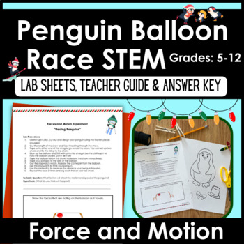 Preview of Penguin Race Force & Motion STEM Challenge Winter Activities (Non-Holiday)