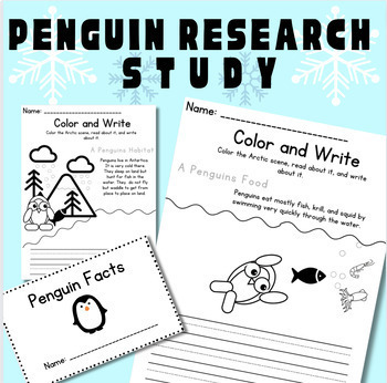 Preview of Penguin Research Study- Science Learn: Habitat, Food, Warmth, Shelter, Babies