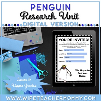 Preview of Penguin Research Unit | Lower and Upper Grades (Digital Version)