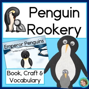 Preview of Life Cycle of a Penguin Craft Guided Reading Book Vocabulary and Bulletin Board