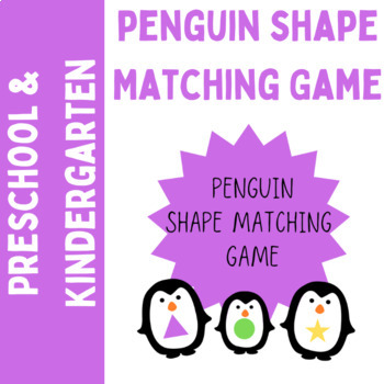 Preview of Penguin Shape Memory Matching Game for Preschool & Kindergarten