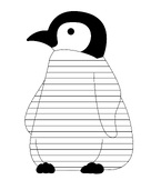 Penguin Stationery / Lined Writing Paper. Penguin Silhouet