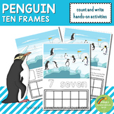 Penguin Ten Frames Count and Write Activities