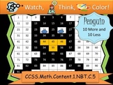 Penguin Ten More/Ten Less - Watch, Think, Color Game! CCSS