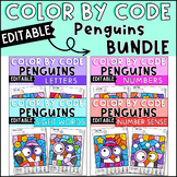 Penguin Color by Sight Word, Letter, Number and Number Sen