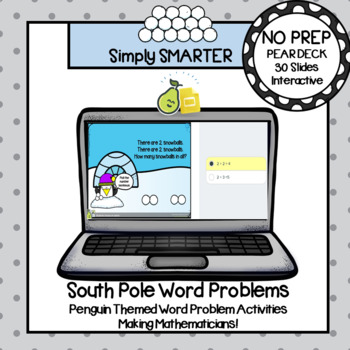 Preview of Penguin Themed Addition Word Problem Pear Deck Activities